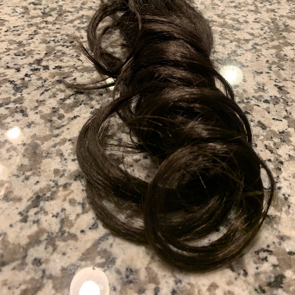 Ponytail clip in hair extension, 23 in, dark brown